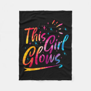 This Girl Glows For 80s And 90s Kids Women Colorfu Fleece Blanket