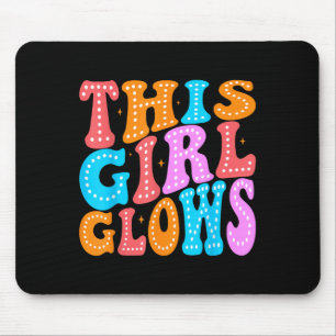 This Girl Glows For 80s And 90s Kids Women Colorfu Mouse Mat