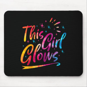 This Girl Glows For 80s And 90s Kids Women Colorfu Mouse Mat