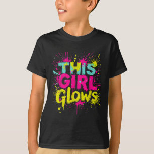 This Girl Glows For Kids Tie Dye Bright Colours 80 T-Shirt