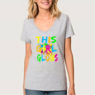 This Girl Glows Retro 80's Party  T-Shirt