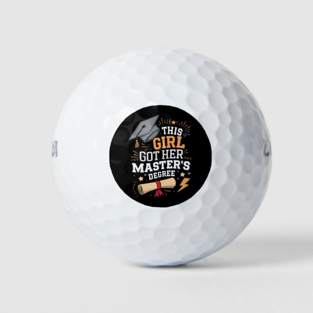 This Girl Got Her Master's Degree Graduation Golf Balls (Front)