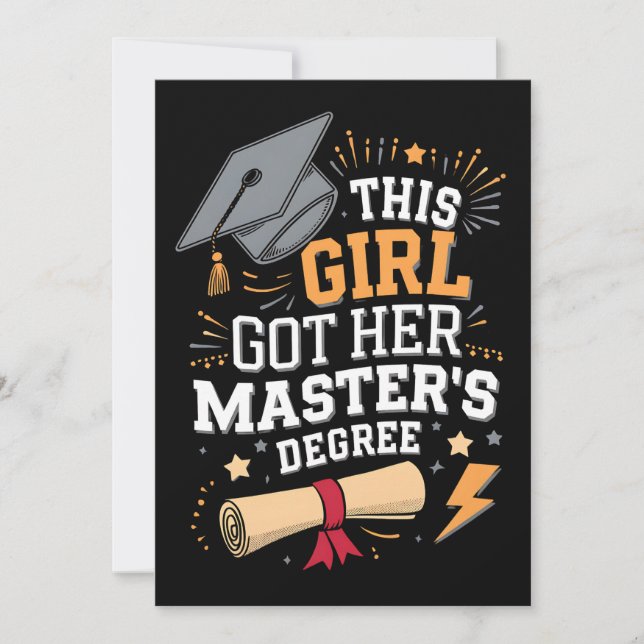 This Girl Got Her Master's Degree Graduation Invitation (Front)