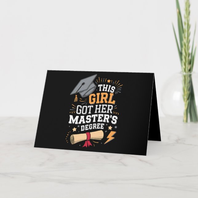 This Girl Got Her Master's Degree Graduation Thank You Card (Front)