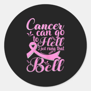 This girl got to ring the bell chemo grad breast classic round sticker