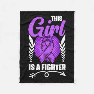 This Girl Is A Fighter Epilepsy Survivor Epilepsy Fleece Blanket