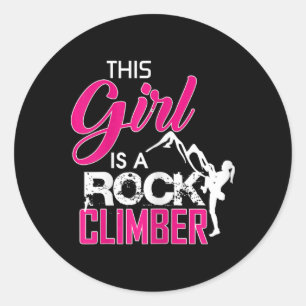 This Girl Is A Rock Climber Climbing Classic Round Sticker