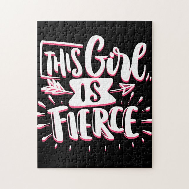 This Girl Is Fierce Girl Empowerment Jigsaw Puzzle (Vertical)