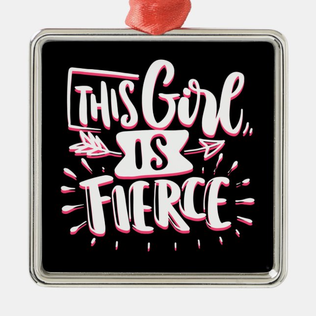 This Girl Is Fierce Girl Empowerment Metal Tree Decoration (Front)