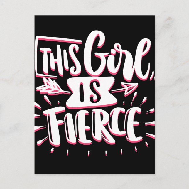 This Girl Is Fierce Girl Empowerment Postcard (Front)