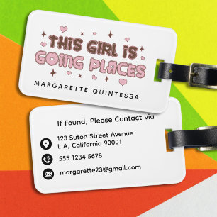 This Girl is Going Places Girly Stylish Travel Luggage Tag