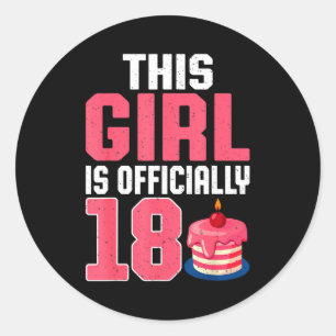 This Girl Is Ly 18 Years Old 18th Birthday Party  Classic Round Sticker