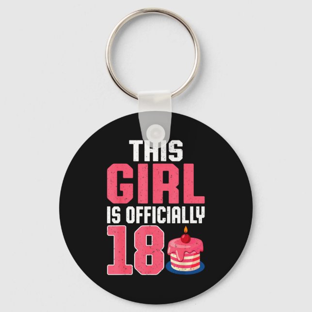 This Girl Is Ly 18 Years Old 18th Birthday Party  Key Ring (Front)