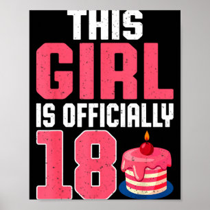 This Girl Is Ly 18 Years Old 18th Birthday Party Poster