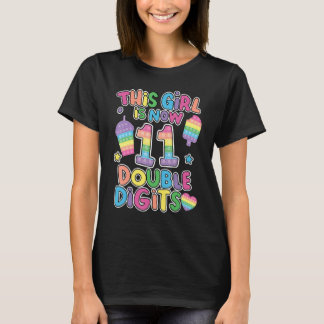 This Girl Is Now 11 Double Digit Pop It 11th Birth T-Shirt