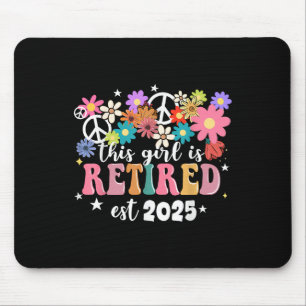 This Girl Is Retired 2025 Retro Shirt Floral Retir Mouse Mat