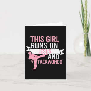 This Girl Jesus Taekwondo Woman Religion Karate  Card