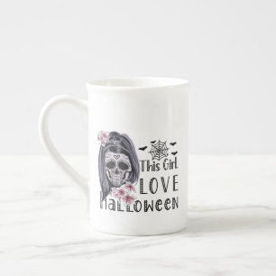This Girl Love Halloween Bone China Mug