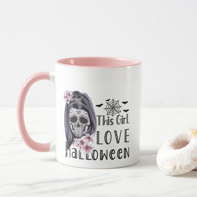 This Girl Love Halloween Mug (With Donut)