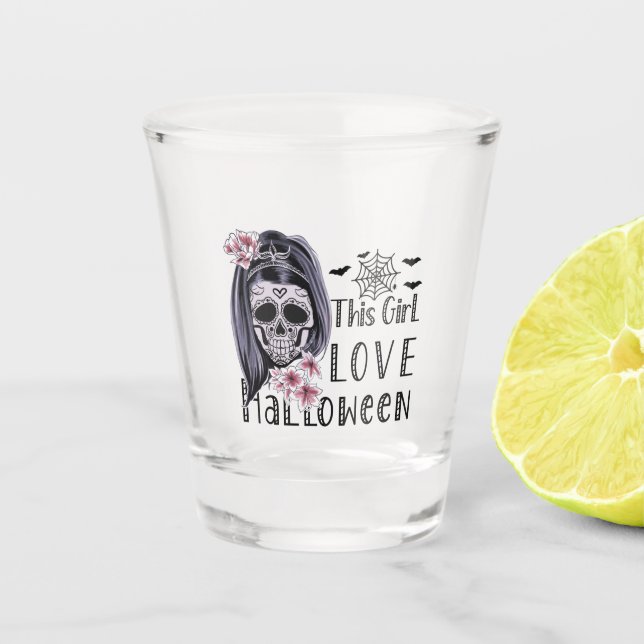 This Girl Love Halloween Shot Glass (Front)
