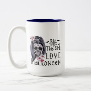 This Girl Love Halloween Two-Tone Coffee Mug