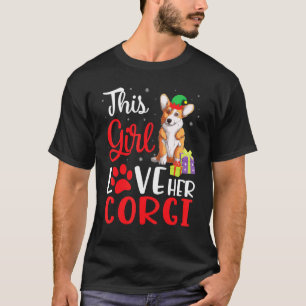 This Girl Love Her Corgi Dog Noel Costume Christma T-Shirt