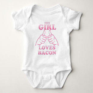 This GIRL Loves Bacon in Pink Baby Bodysuit