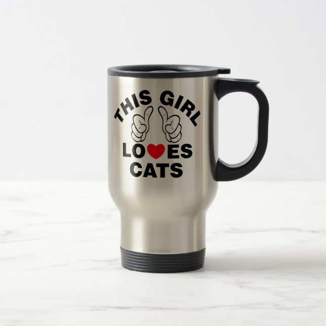 This Girl Loves Cats Travel Mug (Right)