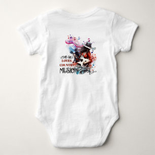 This girl loves country music baby bodysuit 