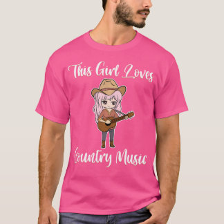 This Girl Loves Country Music Band Acoustic Guitar T-Shirt