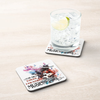 This girl loves country music coaster