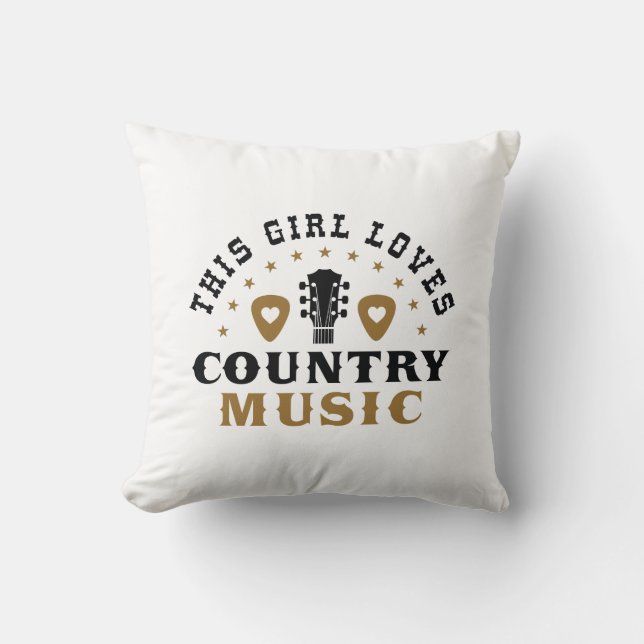 This Girl Loves Country Music Cushion (Front)