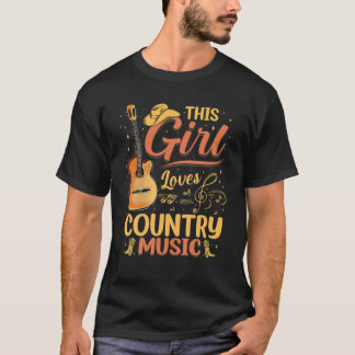 This Girl Loves Country Music Vintage Women Lover T-Shirt