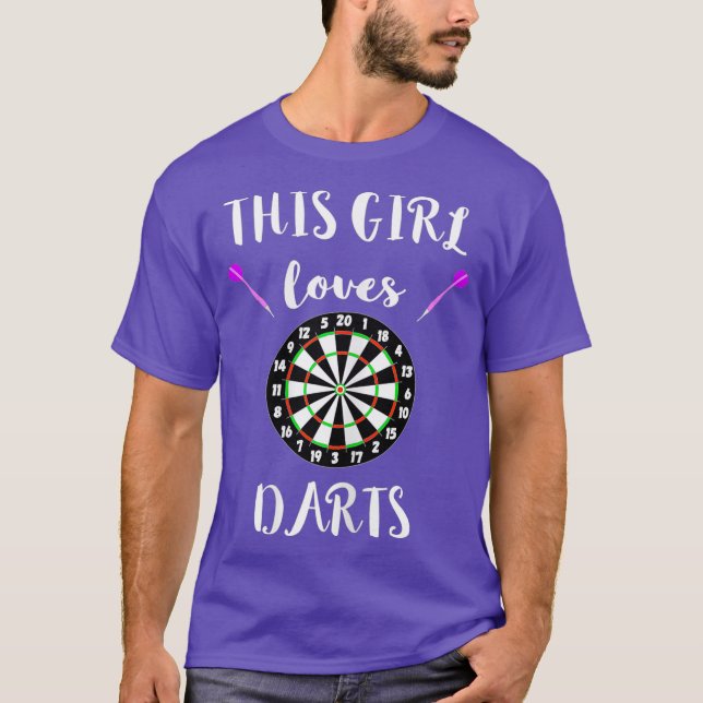 This Girl Loves Darts Bullseye Board Arrows Game T-Shirt (Front)
