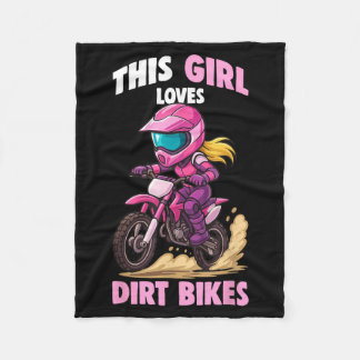 This Girl Loves Dirt Bikes Motocross Fleece Blanket