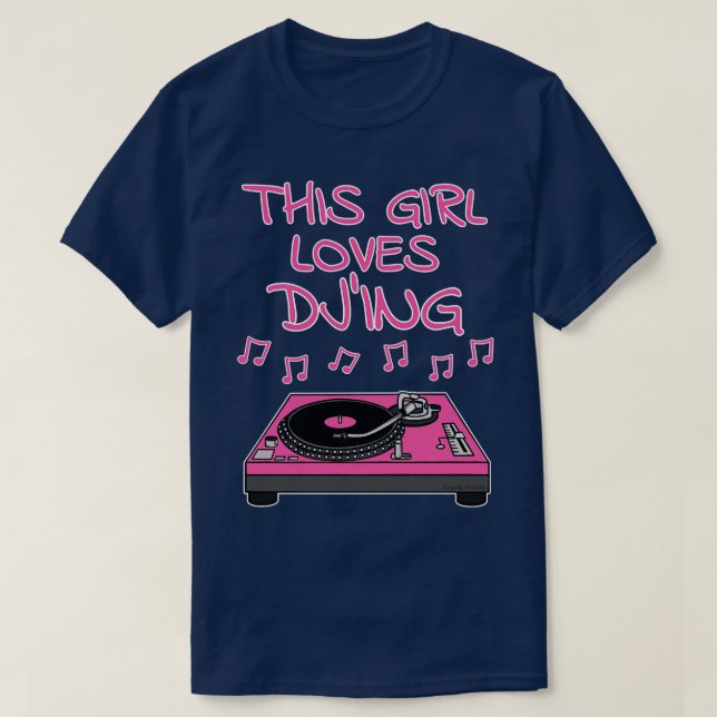 This Girl Loves DJing Female DJ Music Producer T-Shirt (Design Front)