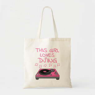 This Girl Loves DJ'ing, Female DJ Musician Tote Bag