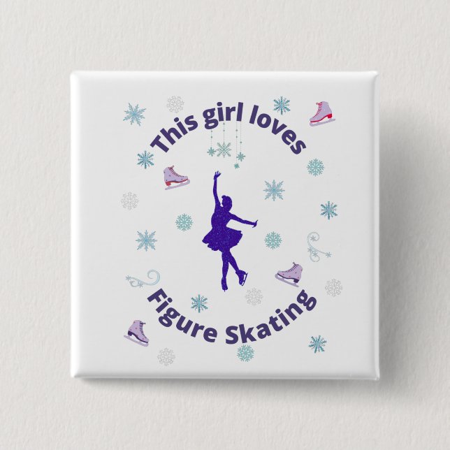 This Girl Loves Figure Skating    15 Cm Square Badge (Front)