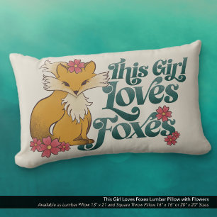This Girl Loves Foxes Lumbar Cushion