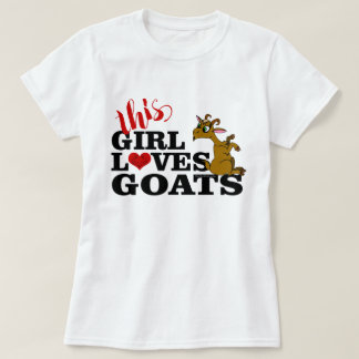 This Girl Loves Goats Sitting Cartoon Goat T-Shirt