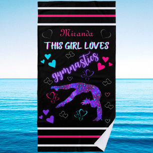 This Girl Loves Gymnastics Beach Towel