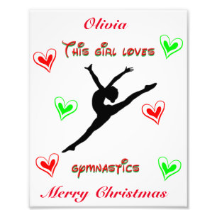 This Girl Loves Gymnastics Christmas Photo Print