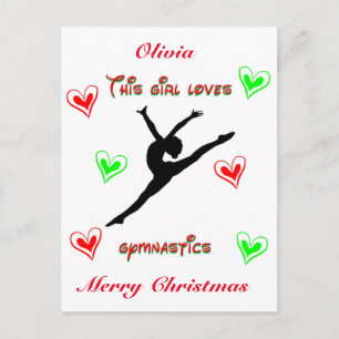 This Girl Loves Gymnastics Christmas Postcard