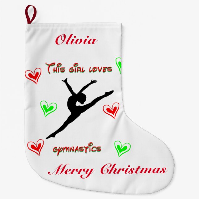 This Girl Loves Gymnastics Christmas Stocking (Front)