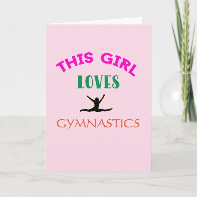 This Girl Loves Gymnastics Gymnast Quote Card (Front)