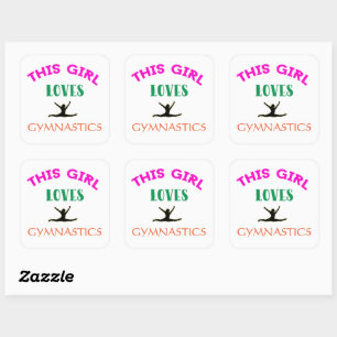 This Girl Loves Gymnastics Gymnast Quote Square Sticker