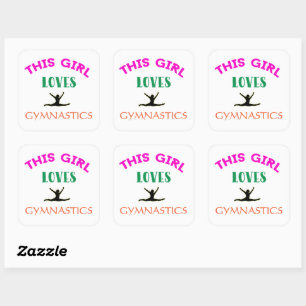 This Girl Loves Gymnastics Gymnast Quote Square Sticker