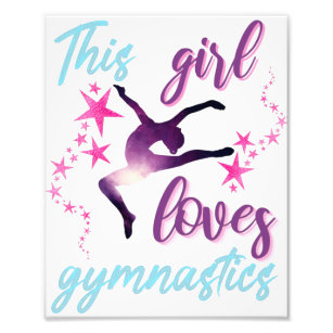 This Girl Loves Gymnastics Stars Leap Photo Print