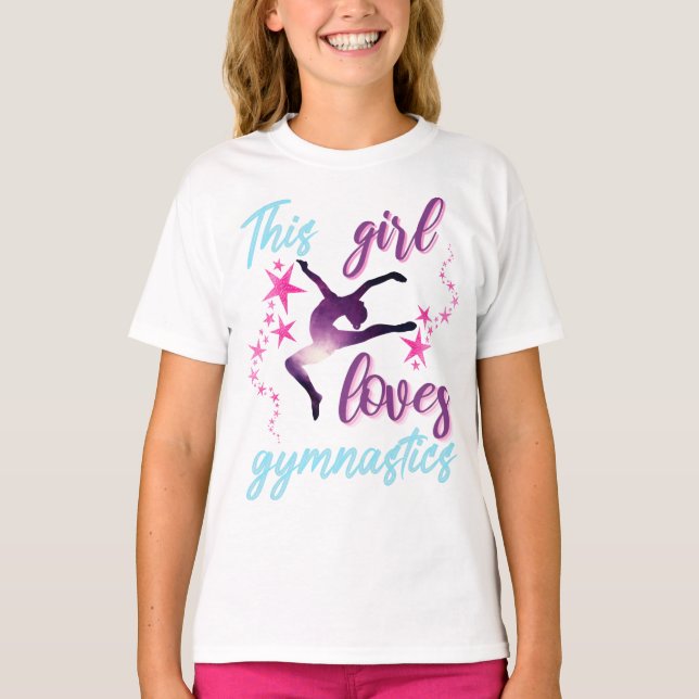 This Girl Loves Gymnastics Stars Leap T-Shirt (Front)