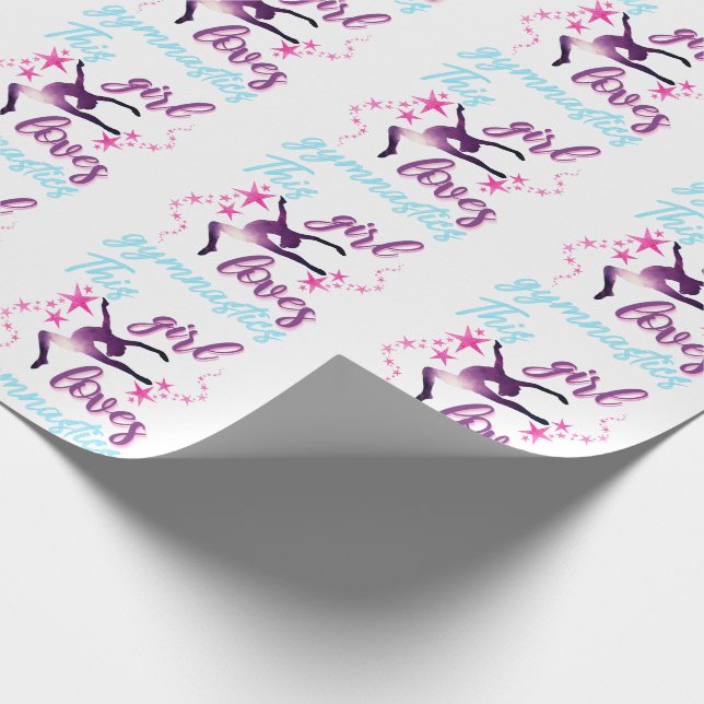 This Girl Loves Gymnastics Stars Leap Wrapping Paper (Corner)